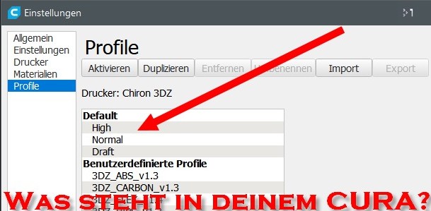 CURA Software Import